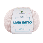 Lana Gatto Gomitolo 100% Pura Lana Vergine Merino Extrafine, Linea Baby Soft con Aloe Vera - Tonalità Rosa