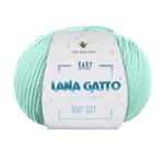 Lana Gatto Gomitolo 100% Pura Lana Vergine Merino Extrafine, Linea Baby Soft con Aloe Vera - Tonalità Verde e Azzurro