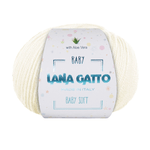 Lana Gatto Gomitolo 100% Pura Lana Vergine Merino Extrafine, Linea Baby Soft con Aloe Vera - Tonalità Neutre