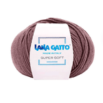 Lana Gatto Gomitolo 100% Pura Lana Vergine Merino Extrafine, Linea Super Soft - Tonalità Rosa e Viola