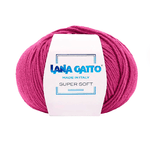 Lana Gatto Gomitolo 100% Pura Lana Vergine Merino Extrafine, Linea Super Soft - Tonalità Rosa e Viola