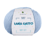 Lana Gatto Gomitolo 100% Pura Lana Vergine Merino Extrafine, Linea Baby Soft con Aloe Vera - Tonalità Verde e Azzurro