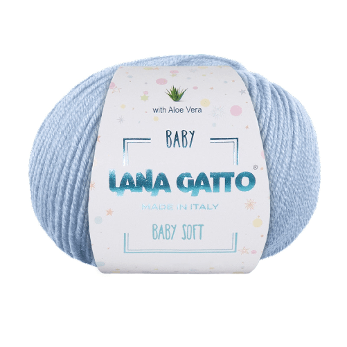 Lana-Gatto-Gomitolo-100--Pura-Lana-Vergine-Merino-Extrafine-Linea-Baby-Soft-con-Aloe-Vera---Tonalita-Verde-e-Azzurro