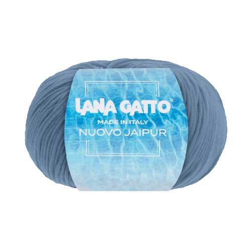 Lana-Gatto-Gomitolo-100--Cotone-Mako-Linea-Nuovo-Jaipur---Tonalita-Azzurro