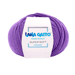 Lana Gatto Gomitolo 100% Pura Lana Vergine Merino Extrafine, Linea Super Soft - Tonalità Accese