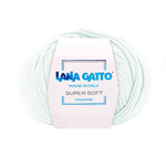 Lana Gatto Gomitolo 100% Pura Lana Vergine Merino Extrafine, Linea Super Soft - Tonalità Verde