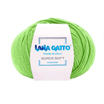 Lana Gatto Gomitolo 100% Pura Lana Vergine Merino Extrafine, Linea Super Soft - Tonalità Accese