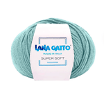 Lana Gatto Gomitolo 100% Pura Lana Vergine Merino Extrafine, Linea Super Soft - Tonalità Blu