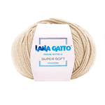 Lana Gatto Gomitolo 100% Pura Lana Vergine Merino Extrafine, Linea Super Soft - Tonalità Marrone