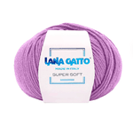 Lana Gatto Gomitolo 100% Pura Lana Vergine Merino Extrafine, Linea Super Soft - Tonalità Rosa e Viola