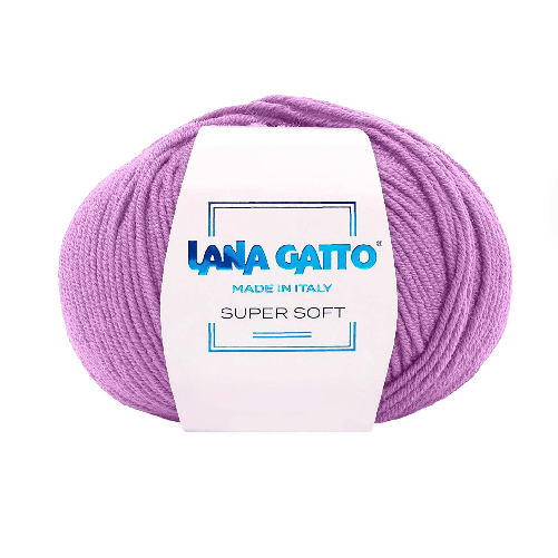 Lana-Gatto-Gomitolo-100--Pura-Lana-Vergine-Merino-Extrafine-Linea-Super-Soft---Tonalita-Rosa-e-Viola