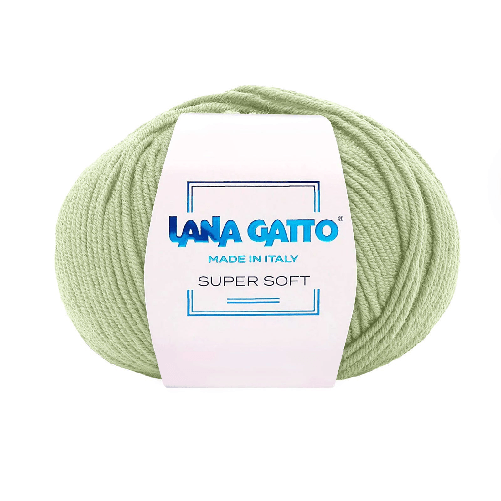 Lana-Gatto-Gomitolo-100--Pura-Lana-Vergine-Merino-Extrafine-Linea-Super-Soft---Tonalita-Verde