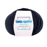 Lana Gatto Gomitolo 100% Pura Lana Vergine Merino Extrafine, Linea Super Soft - Tonalità Blu