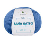 Lana Gatto Gomitolo 100% Pura Lana Vergine Merino Extrafine, Linea Baby Soft con Aloe Vera - Tonalità Verde e Azzurro