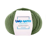 Lana-Gatto-Gomitolo-100--Pura-Lana-Vergine-Merino-Extrafine-Linea-Super-Soft---Tonalita-Verde