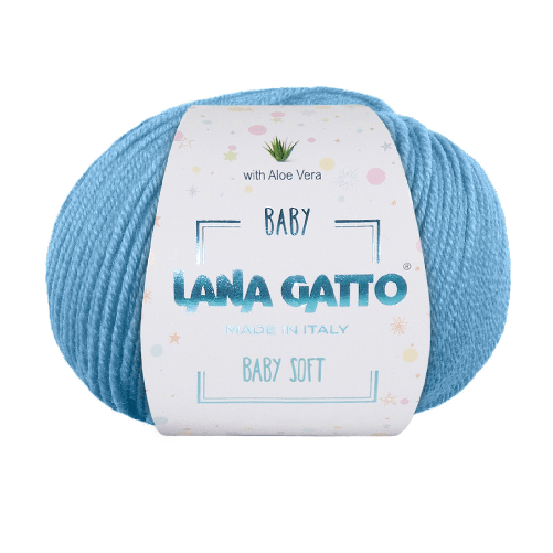 Lana-Gatto-Gomitolo-100--Pura-Lana-Vergine-Merino-Extrafine-Linea-Baby-Soft-con-Aloe-Vera---Tonalita-Verde-e-Azzurro