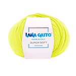 Lana Gatto Gomitolo 100% Pura Lana Vergine Merino Extrafine, Linea Super Soft - Tonalità Fluo