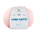 Lana Gatto Gomitolo 100% Pura Lana Vergine Merino Extrafine, Linea Baby Soft con Aloe Vera - Tonalità Rosa