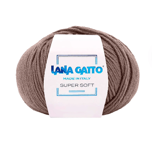 Lana-Gatto-Gomitolo-100--Pura-Lana-Vergine-Merino-Extrafine-Linea-Super-Soft---Tonalita-Marrone