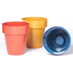 Kalapanta Set 3 Vasi colori Assortiti in plastica lucida con fondo rialzato