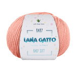 Lana Gatto Gomitolo 100% Pura Lana Vergine Merino Extrafine, Linea Baby Soft con Aloe Vera - Tonalità Rosa