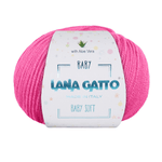 Lana Gatto Gomitolo 100% Pura Lana Vergine Merino Extrafine, Linea Baby Soft con Aloe Vera - Tonalità Rosa