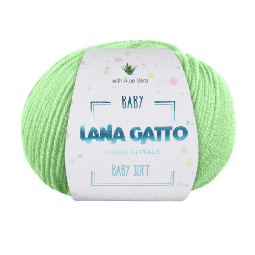 Lana-Gatto-Gomitolo-100--Pura-Lana-Vergine-Merino-Extrafine-Linea-Baby-Soft-con-Aloe-Vera---Tonalita-Verde-e-Azzurro