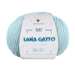 Lana Gatto Gomitolo 100% Pura Lana Vergine Merino Extrafine, Linea Baby Soft con Aloe Vera - Tonalità Verde e Azzurro