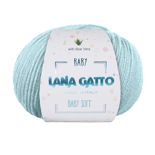 Lana-Gatto-Gomitolo-100--Pura-Lana-Vergine-Merino-Extrafine-Linea-Baby-Soft-con-Aloe-Vera---Tonalita-Verde-e-Azzurro