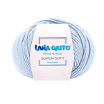 Lana Gatto Gomitolo 100% Pura Lana Vergine Merino Extrafine, Linea Super Soft - Tonalità Blu