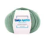 Lana-Gatto-Gomitolo-100--Pura-Lana-Vergine-Merino-Extrafine-Linea-Super-Soft---Tonalita-Verde