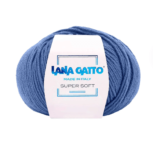 Lana-Gatto-Gomitolo-100--Pura-Lana-Vergine-Merino-Extrafine-Linea-Super-Soft---Tonalita-Blu