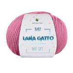 Lana Gatto Gomitolo 100% Pura Lana Vergine Merino Extrafine, Linea Baby Soft con Aloe Vera - Tonalità Rosa