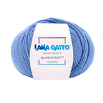 Lana-Gatto-Gomitolo-100--Pura-Lana-Vergine-Merino-Extrafine-Linea-Super-Soft---Tonalita-Blu