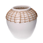 Vacchetti Vaso ceramica rete bianco cm ø25,5h25,5