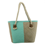 Vacchetti Borsa paglia africa verde acqua cm38x16h28