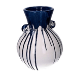 Vacchetti-Vaso-ceramica-anfora-bianco-gocce-blu-tondo-cm-ø245h305