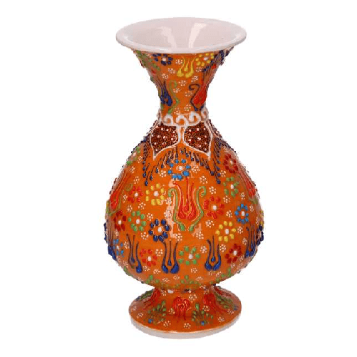 Vacchetti-Vaso-ceramica-arancione-cm-ø12h25