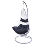 Vacchetti Dondolo pensile Rialto bianco c/supporto e cuscino grigio cm82x65h124