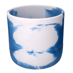 Vacchetti Vaso cemento bianco azzurro cm ø34h32