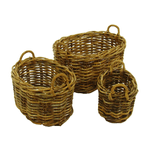 Vacchetti Cesta portalegna rattan alaska 1-3 ovale cm79x61h41