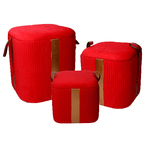 Vacchetti Puff contenitore velluto 1-3 rosso cm39x39h43