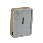 Vacchetti Orologio legno bianco con portachiavi cancelletto 8p rettangolare cm22x30x8