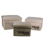 Vacchetti Scatola tessuto 1-3 crema storage rettangolare cm45x30h28,5