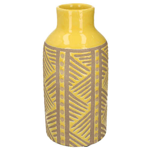 Vacchetti-Vaso-ceramica-giallo-sabbia-tondo-cmø14h30