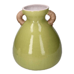 Vacchetti Vaso ceramica verde con maniglie cm ø28/30,5h33