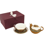 Vacchetti-Teiera-con-tazza-decoro-bambu--noce-tazza-e-teiera