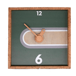 Vacchetti Orologio legno verde quadro cm31x31h4,5