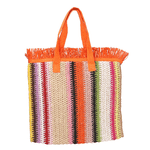 Vacchetti Borsa multicolor con frange arancioni cm38x9h32/50