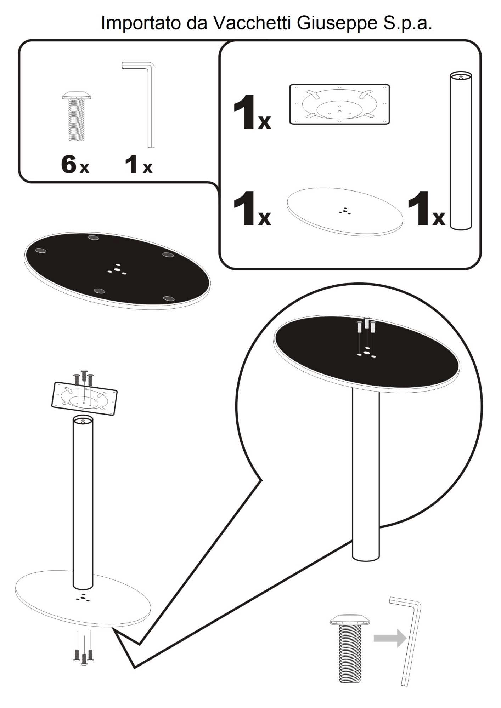 Vacchetti-Base-tavolo-acciaio-Gordon-bianco-tondocm-ø45h72